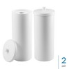 iDesign Freestanding Toilet Paper Canister with Lid - Set of 2 - White - 2 of 4