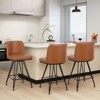 Bekrvio 26" Swivel Counter Height Bar Stools Set of 1/2/3/4, Faux Leather or Velvet Upholstered with V-Shaped Metal Base for Kitchen Island - 4 of 4
