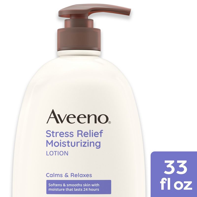 Aveeno Stress Relief Moisturizing Body Lotion with Lavender Scent, Natural Oatmeal to Calm and Relax, 1 of 13