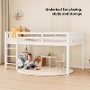 JOYMOR Twin Loft Bed Low Loft Bed Frame for Little Kids Small Room/Low Ceiling Bedrrom with Guardrail and Ladder, White - 4 of 4