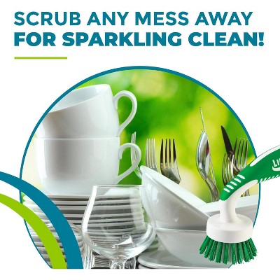 Libman Green and White Ergonomic Kitchen Brush Set - 3 Pack