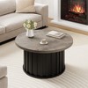 Garvee Round Coffee Table, Mid Century Modern Coffee Table with Metal Base, 31.9" Fluted Center Table for Living Room, Home Small Space, - 2 of 4