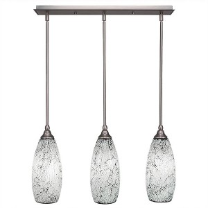 Toltec Lighting Any 3 - Light Chandelier in  Brushed Nickel with 5.5" Black Fusion Shade - 1 of 1