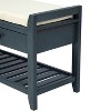 PAGED Storage Bench Modern Wooden Shoe Rack with Drawers, Shelf and Cushion for Mudroom, Bedroom, Entryway - 4 of 4