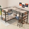 Twin Over Twin Bunk Bed with Twin Size Loft Bed, Desk, and Shelf - 3 of 4