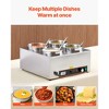 VEVOR Electric Soup Warmer, Four 6.34QT Stainless Steel Round Pot with 86~185°F Adjustable Temp, 1500W Commercial Bain Marie, Silver - 3 of 4