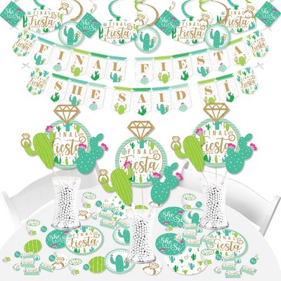 Big Dot of Happiness Final Fiesta - Last Fiesta Bachelorette Party Supplies - Banner Decoration Kit - Fundle Bundle