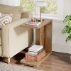 Tribesigns C-Shaped End Table with 2-Tier Storage Shelves - 4 of 4