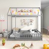 Tangkula Twin Size House Bed w/ Roof & Full-length Safety Guardrail Playhouse Bed Frame - 4 of 4