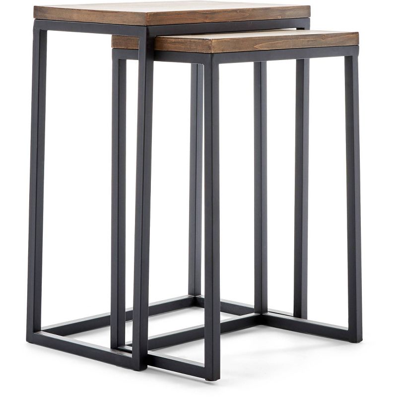 Parker Nesting Table Set Brown - ClickDecor, 1 of 10