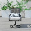 Moda Furnishings 2PCS Steel Teslin Wicker Outdoor Swivel Dining Armchairs - 2 of 4