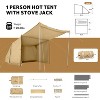 Naturehike Mountain Stream Military Tent – 4 Season 1 Person Hot Tent with Stove Jack, Breathable TC Cotton, Large Vestibule for Camping & Hiking - 3 of 4