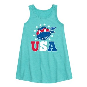 - Teenage Mutant Ninja Turtles - USA Raphael Graphic Sleeveless Aline Dress - 1 of 3