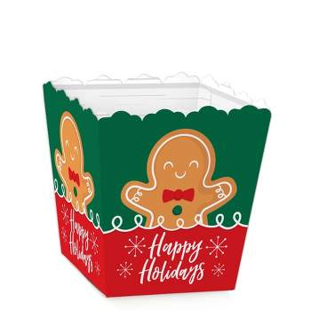 Big Dot of Happiness Gingerbread Christmas - Party Mini Favor Boxes - Gingerbread Man Holiday Party Treat Candy Boxes - Set of 12