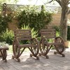 vidaXL Garden Chair Natural wood Solid Fir Wood 22.8 x 22.8 x 30.9 in - Dark Brown Chair Set of 2 - 3 of 4
