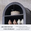 SinCiDo Arched Bookshelf, Modern Farmhouse Bookshelf Storage Cabinet w/Adjustable Shelves, Wood Bookshelf w/Open Display Shelf for Home Office - 2 of 4