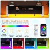 AMERLIFE 70" TV Stand with LED Lights, High Gloss Entertainment Center with Storage, Black - 4 of 4