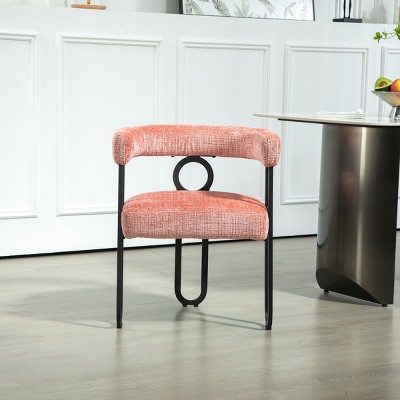 Dining Chair for Sale, Modern Chenille Fabric Upholstered Barrel Dining Chair Side Chair with Three Legs,Kitchen Island Chair-Cuddlewood