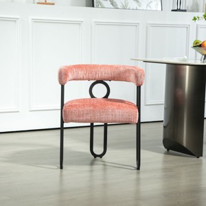 Dining Chair for Sale, Modern Chenille Fabric Upholstered Barrel Dining Chair Side Chair with Three Legs,Kitchen Island Chair-Cuddlewood - 1 of 4