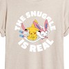Women's - Pokémon - The Snuggle Is Real Pikachu And Sylveon Oversized Graphic T-Shirt - 2 of 4