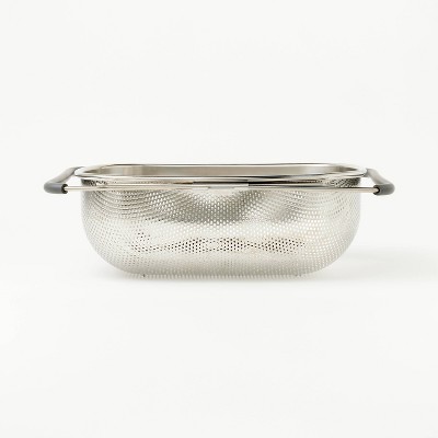 7qt Stainless Steel Expandable Over the Sink Mesh Colander Silver - Figmint™