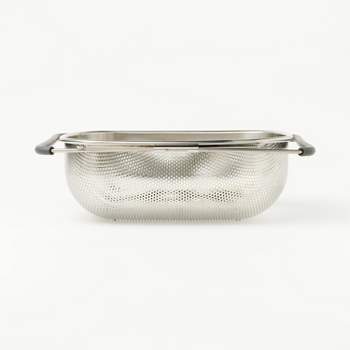 7qt Stainless Steel Expandable Over the Sink Mesh Colander Silver - Figmint™