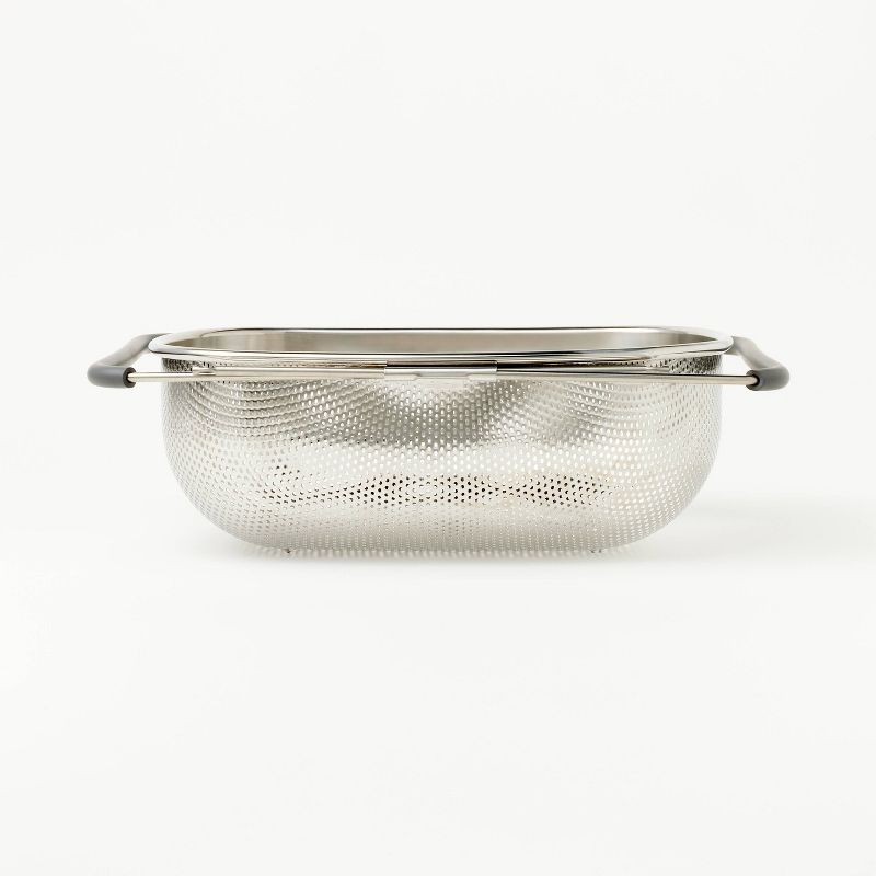 7qt Stainless Steel Expandable Over the Sink Mesh Colander Silver - Figmint&#8482;, 1 of 5