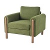 Upholstered Accent Chair Oversized Living Room Chair with Arm Single Sofa Chair with Walnut Legs for Living Room-Tanpinhause - 3 of 4