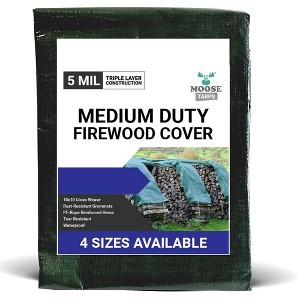 Moose Supply Waterproof Poly Tarp Firewood Cover, Green/Brown - 1 of 1