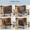 Beautyolove Mid Century Modern Gray Faux Leather Accent Chair Armchair with Tufted Cushion and Metal Frame - 3 of 4