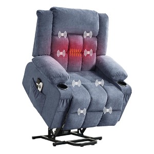 GustoWave Large Power Lift Recliner Chair for Adult w/Heat and Massage, Oversized Fabric Recliner for Living Room with Infinite Position - 1 of 4
