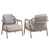 Outdoor Rope Back Patio Club Chair,Upholstered Club Armchair with Teak Plastic Wood Armrest,Metal Outdoor Patio Lounge Chair-Coolbibila - 2 of 4