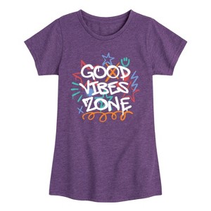 Girls' - Instant Message - Good Vibes Zone Fitted Short Sleeve Graphic T-Shirt - 1 of 4