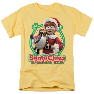 Men's Santa Claus Is Comin To Town Penguin T-Shirt - 1 of 4