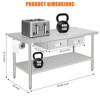 NSF Work Tables with Drawer, Metal Dining Prep Table for Home Kitchen Dining Room Garage Warehouse - 4 of 4