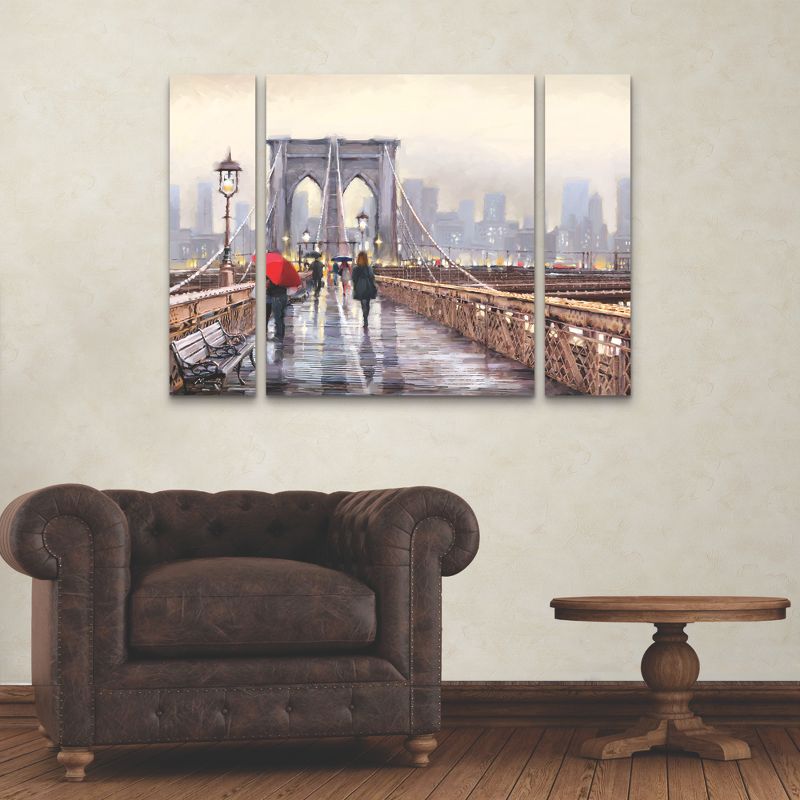 Trademark Fine Art -The Macneil Studio 'Brooklyn Bridge' Multi Panel Art Set Large 3 Piece, 3 of 4