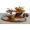 Nambe Braid Large Acacia Wood Serving Tray with Metal Alloy Handles, Platters for Serving Snacks, Food, Cookies,Natural - 4 of 4
