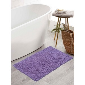 Bell Flower Collection Cotton Floral Pattern Tufted Bath Rug - Home Weavers - 1 of 4