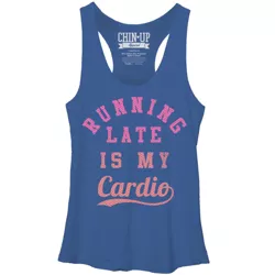 Women's Chin Up Running Late Is My Cardio Racerback Tank Top : Target