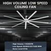 iLIVING 88-Inch High Volume Low Speed HVLS 9 Blades BLDC Big Ceiling Fan, Reversible Industrial Commercial and Residential with IR Remote - 2 of 4