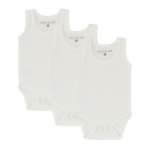 Ely's & Co. Baby Cotton Ribbed Undershirts-Bodysuits - 3 Pack - 1 of 3