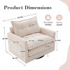 360° Swivel Barrel Chair, Chenille Upholstered Accent Lounge Chair with Thick Cushion and Armrests, Single Sofa for Bedroom or Living Room - Koiai - 4 of 4