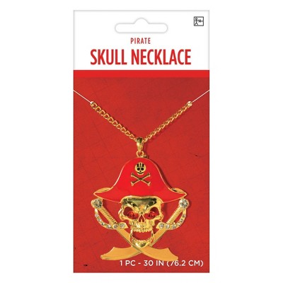 Adult Pirate Skull Necklace Accessory Halloween Costume