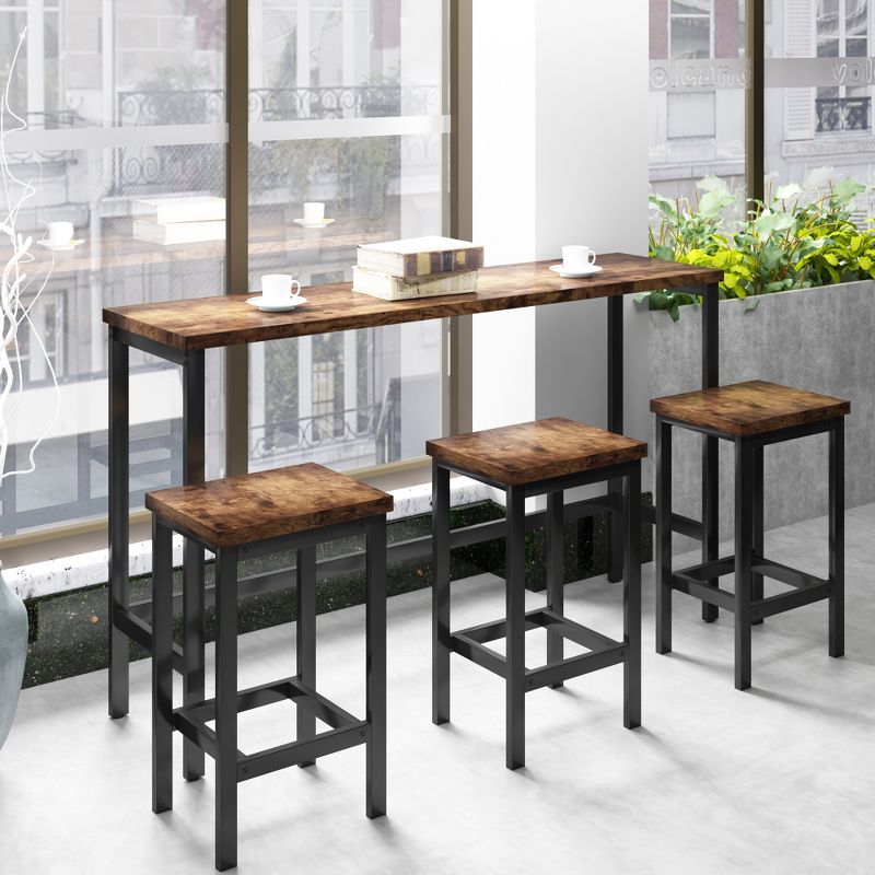 Counter Height Extra Long Dining Table Set with 3 Stools-ModernLuxe, 2 of 11