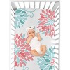 Sweet Jojo Designs Girl Baby Fitted Crib Sheet Emma Blue and Coral - 4 of 4