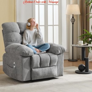 Living Room Chair w/ Massage and Heat - Electric Rocking Recliner w/Overstuffed Back, 2 Side Pockets & Remote - 1 of 4