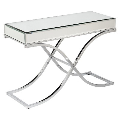 Lillian Console Table Chrome/Mirror - Aiden Lane