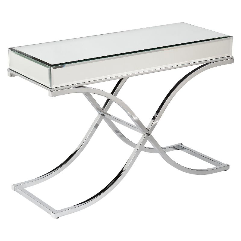Lillian Console Table Chrome/Mirror - Aiden Lane, 1 of 6