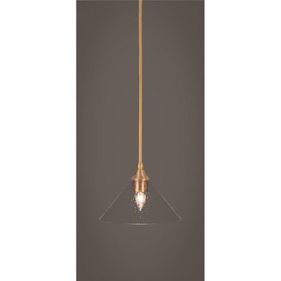 Toltec Lighting Any 1 - Light Pendant in  New Aged Brass with 10" Clear Bubble Shade