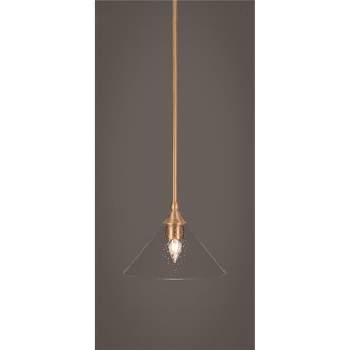 Toltec Lighting Any 1 - Light Pendant in  New Aged Brass with 10" Clear Bubble Shade